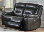 Imogen Gray Leather-Aire Power Recliner Loveseat