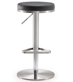 Fano Black Vegan Leather Adjustable Bar Stool