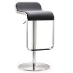 Napoli Black Vegan Leather Adjustable Bar Stool