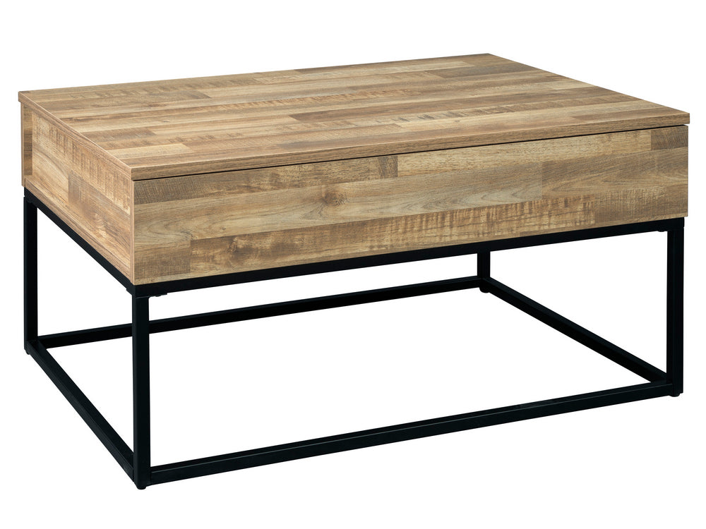 Gerdanet Natural Wood Lift-Top Coffee Table