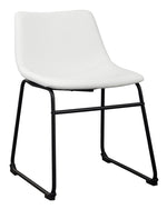 Centiar 2 White Faux Leather Side Chairs