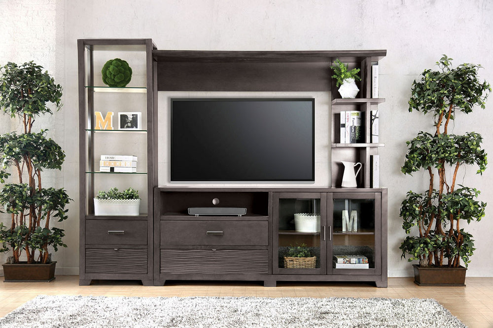 Tienen Gray Solid Wood Entertainment Center