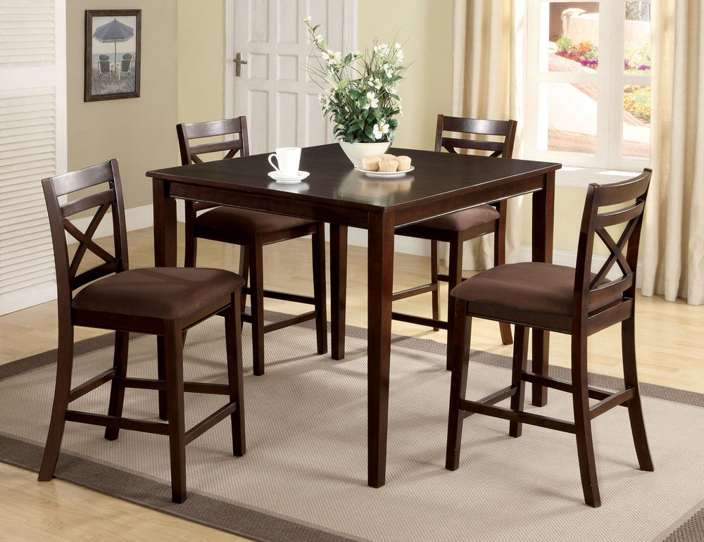 Weston 5-Pc Espresso Counter Height Table Set