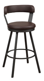 Appert 2 Brown Vinyl/Dark Gray Metal Pub Chairs