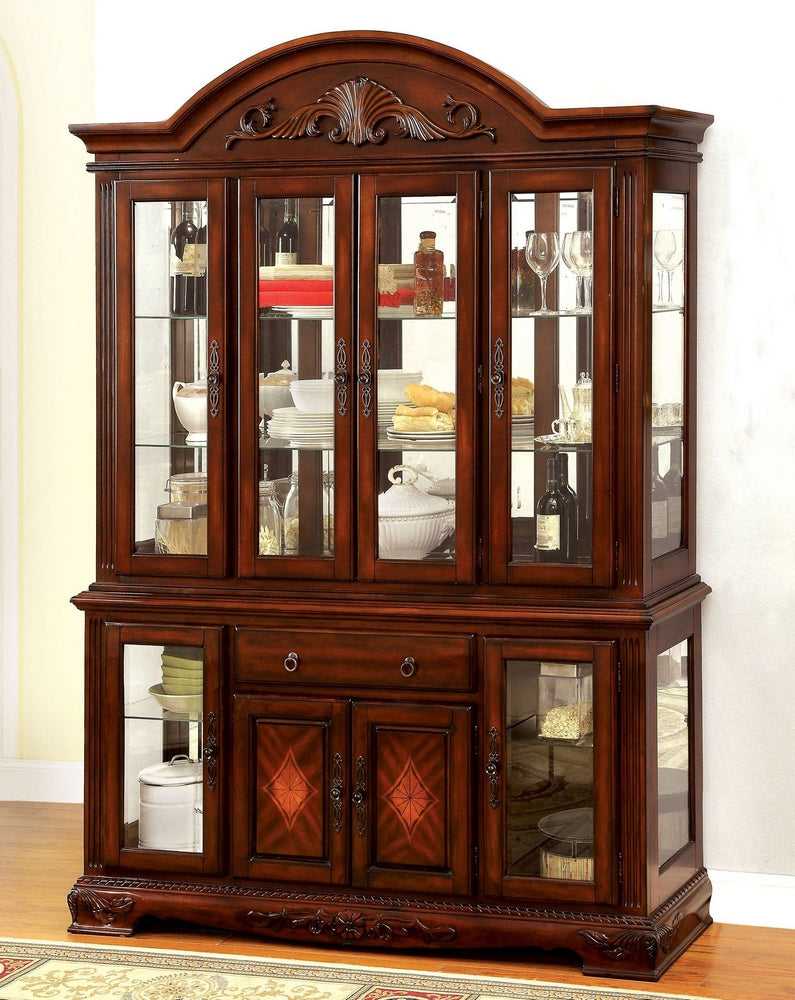 Petersburg Cherry Hutch & Buffet w/Touch Light