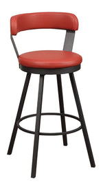 Appert 2 Red Vinyl/Dark Gray Pub Chairs