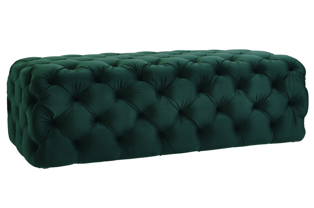 Kaylee Green Velvet Button Tufted Ottoman