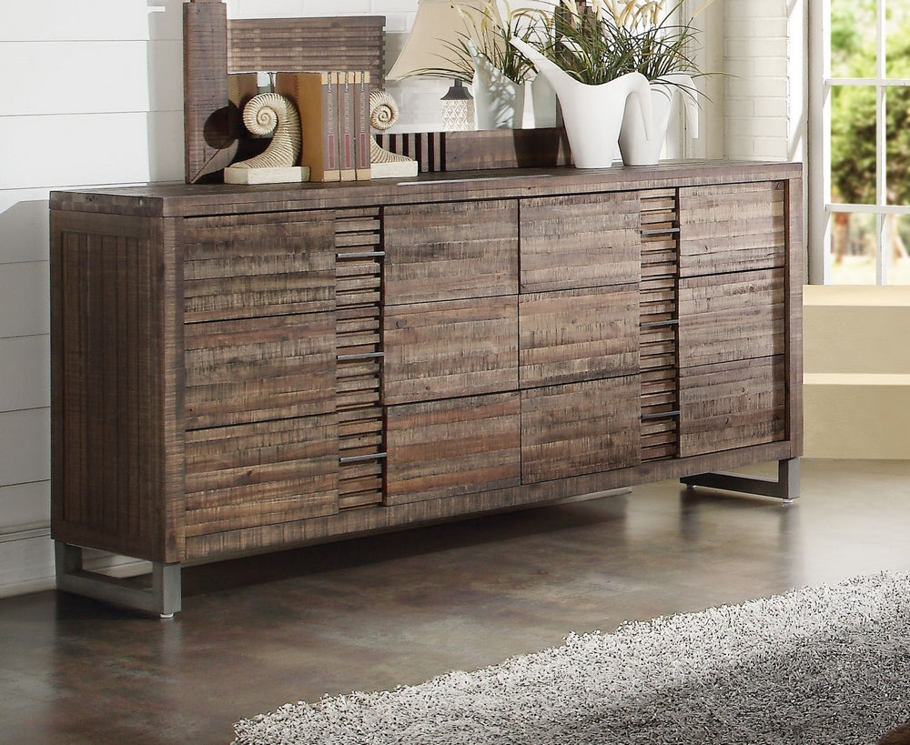 Andria Reclaimed Oak Wood 6-Drawer Dresser