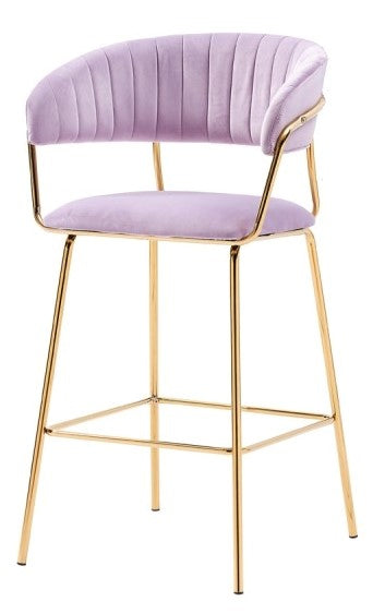 Tracy 2 Pink Velour/Gold Metal Bar Chairs