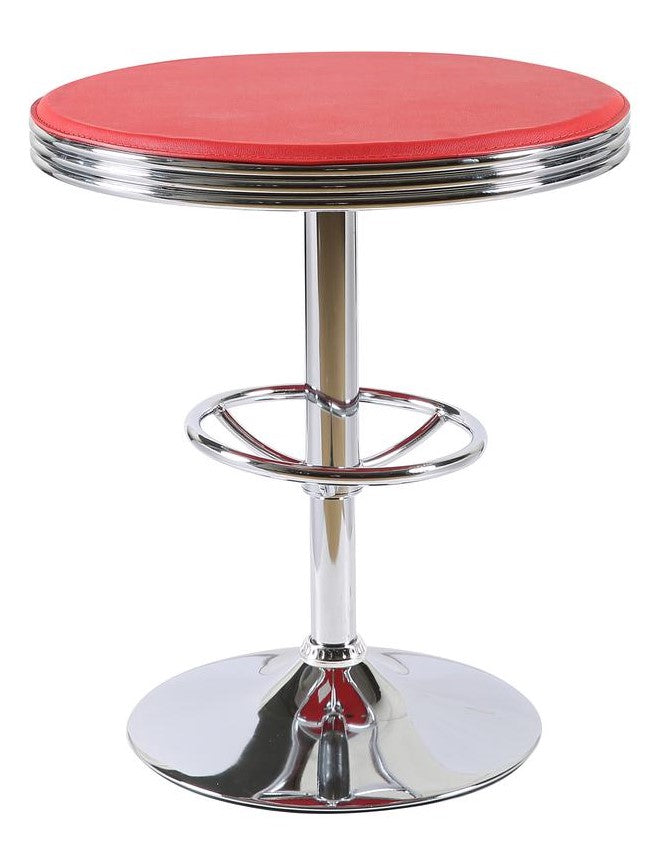 California Red Metal Round Bar Table