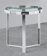 Merve Clear Glass/Silver Metal End Table