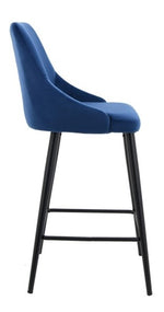 Radmila 2 Blue Velvet Counter Height Chairs