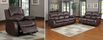 Cranley 3-Pc Brown Leather Manual Recliner Sofa Set