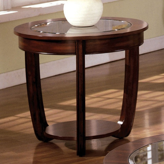 Crystal Falls Dark Cherry Wood End Table