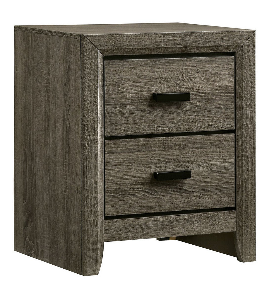 Roanne Gray Wood 2-Drawer Nightstand