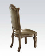 Vendome 2 Gold Patina Wood/Bone PU Leather Side Chairs