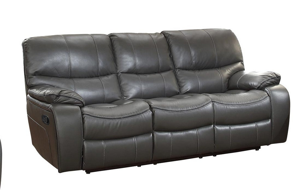 Pecos Gray Manual Double Recliner Sofa