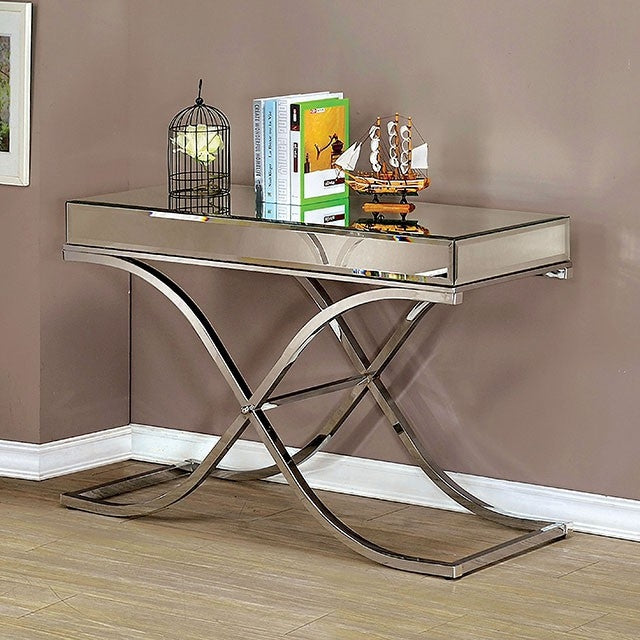 Sundance Chrome Metal/Mirror Sofa Table