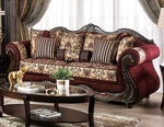 Matteo Burgundy Chenille 2-Seat Sofa (Oversized)