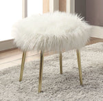 Caoimhe White Fur-Like Ottoman