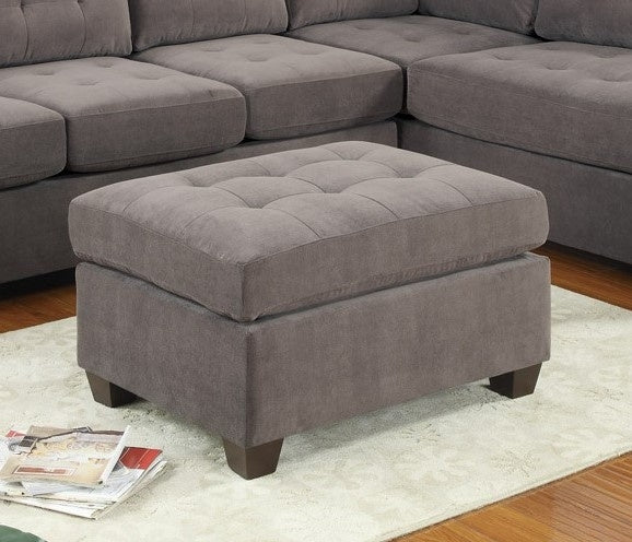 Viviana Charcoal Waffle Suede Cocktail Ottoman