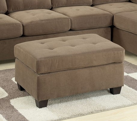 Viviana Truffle Waffle Suede Cocktail Ottoman