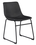 Centiar 2 Black Faux Leather Side Chairs