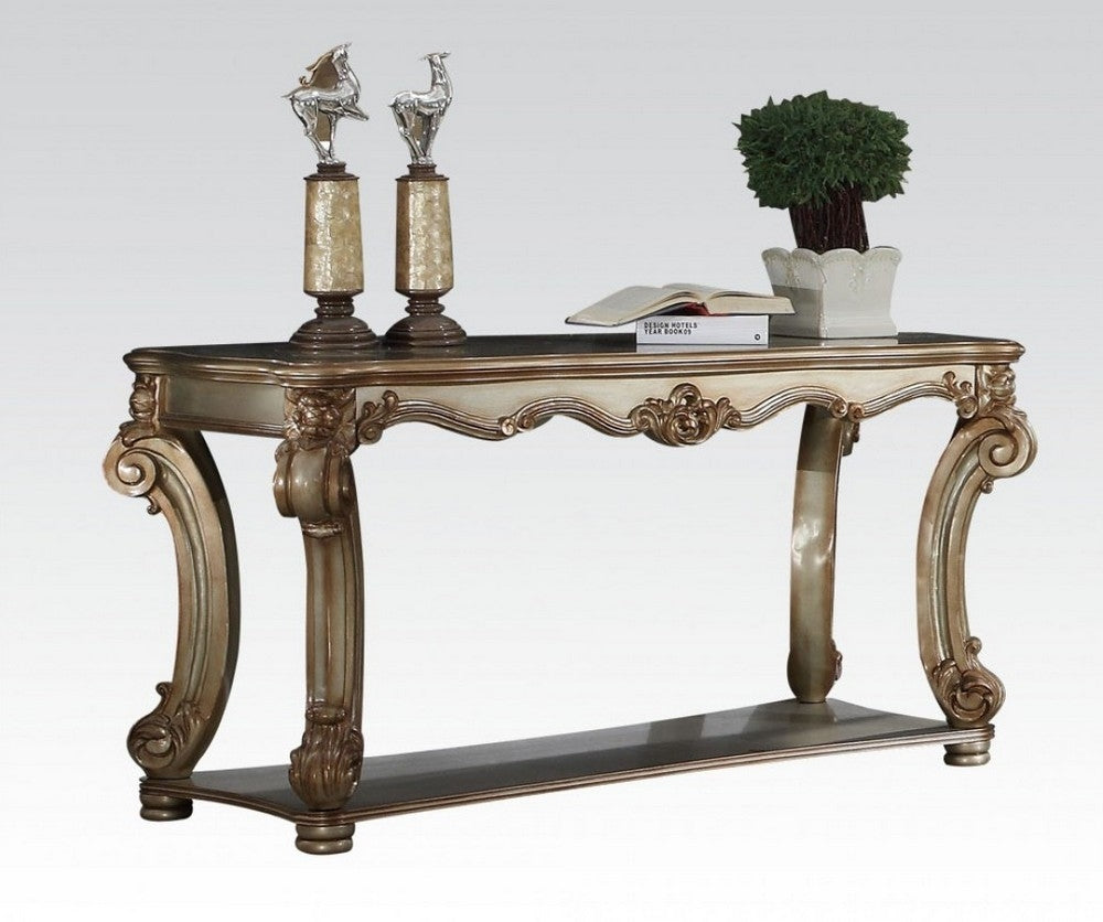 Vendome Gold Patina Wood Rectangular Sofa Table