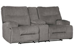 Coombs Charcoal Fabric Power Recliner Loveseat