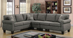 Rhian Dark Gray Fabric Sectional Sofa