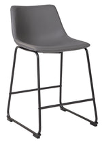 Centiar 2 Gray Faux Leather Bar Stools