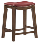 Ordway Red PU Leather/Wood Counter Height Stool