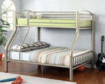 Lovia Metallic Gold Metal Twin/Full Bunk Bed