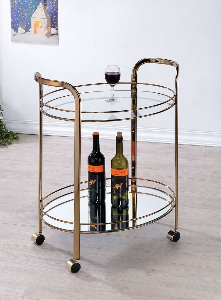 Starla Gold Glass/Metal Serving Cart