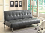 Bulle Gray Leatherette Futon Sofa