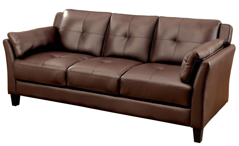 Pierre Brown Leatherette Sofa