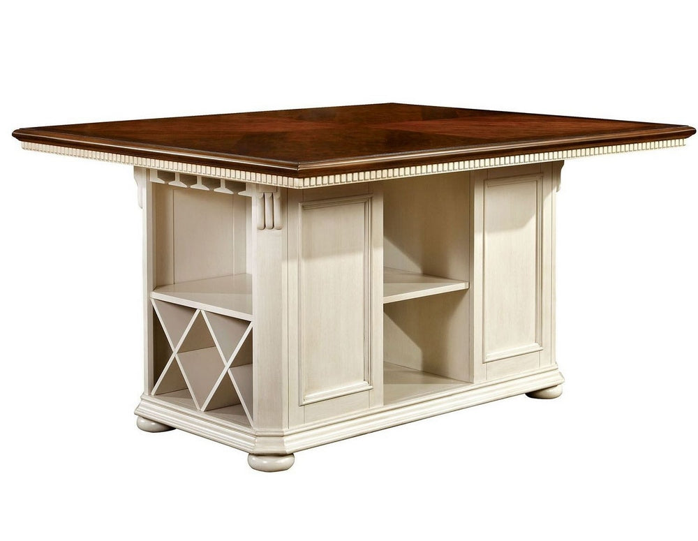 Sabrina Cherry/Off-White Counter Height Table