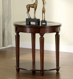 Granvia Dark Cherry Wood/Glass End Table