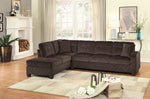 Emilio 2-Pc Chocolate Fabric Reversible Sectional Sofa