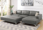 Dax 2-Pc Antique Grey Leather Gel RAF Sectional Sofa