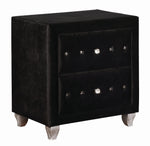 Deanna 5-Pc Black Velvet Cal King Bedroom Set (Oversized)