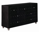 Deanna 5-Pc Black Velvet Cal King Bedroom Set (Oversized)