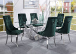 Dekel 2 Green Fabric/Silver Metal Button Tufted Side Chairs