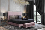 Delilah Blush Textured Velvet King Platform Bed (Oversized)