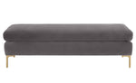 Delilah Grey Textured Velvet Bench