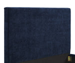 Delilah Navy Textured Velvet King Platform Bed (Oversized)