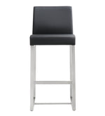 Denmark 2 Black Vegan Leather Counter Height Stools