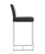 Denmark 2 Black Vegan Leather Counter Height Stools