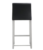 Denmark 2 Black Vegan Leather Counter Height Stools