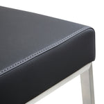 Denmark 2 Black Vegan Leather Counter Height Stools